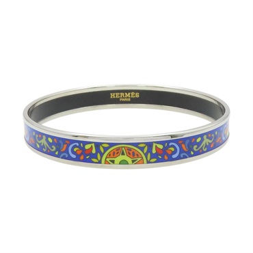 藍色 琺瑯 鍍金屬 Email Bangle 手環【HERMES 愛馬仕】