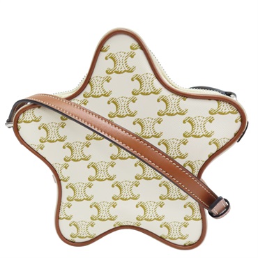 白色PVC塗層帆布 Etoile 星星 肩背包【CELINE 賽琳】 198763