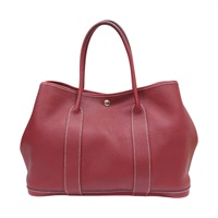 愛馬仕紅 Negonda牛皮 Garden Party 36 手提包 □K刻 銀扣【HERMES 愛馬仕】 H051559CK