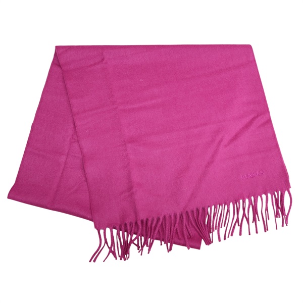 桃紅色 羊絨 圍巾【HERMES 愛馬仕】