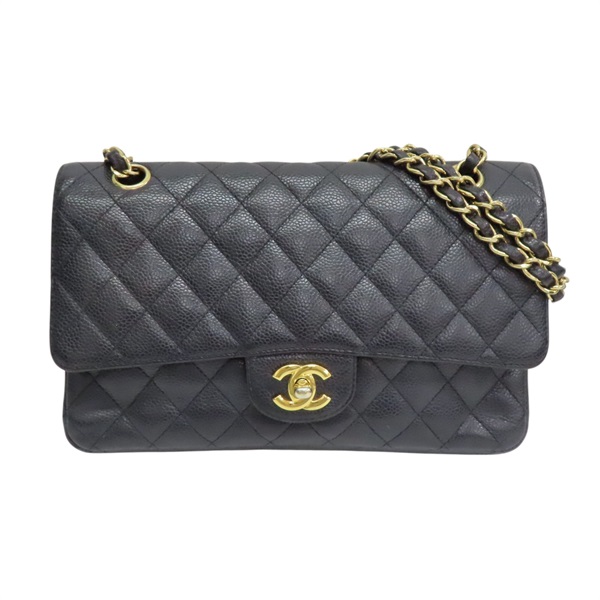 黑色 荔枝紋 菱格紋 牛皮 Coco 25 鍊帶 肩背包 A01112 無卡【CHANEL 香奈兒】 A01112