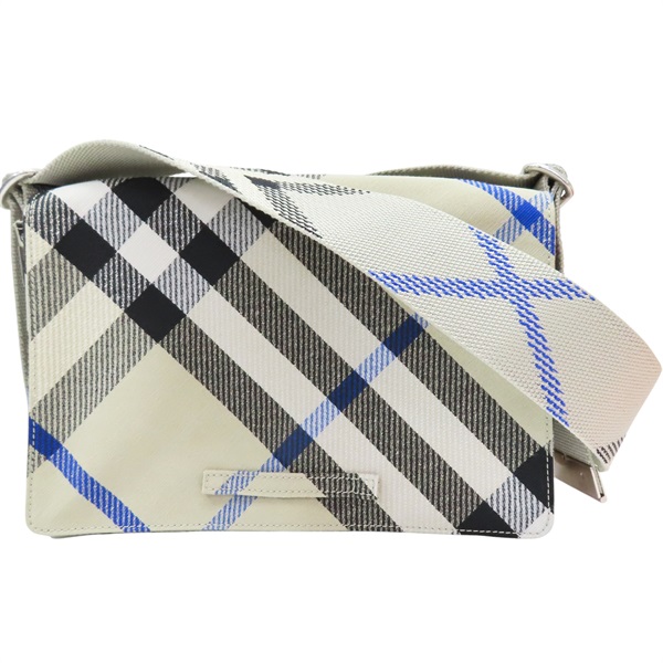 灰白色 帆布 格紋 肩背包【BURBERRY 巴寶莉】 8092604