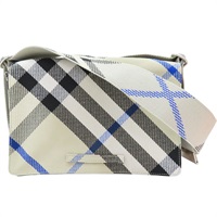 灰白色 帆布 格紋 肩背包【BURBERRY 巴寶莉】 8092604