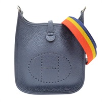 深藍色 Togo牛皮 Evelyne 16 肩背包 A刻 銀扣【HERMES 愛馬仕】 H069426CC