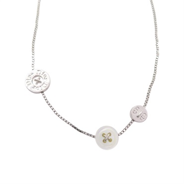 銀色鍍金 DIOR button charm 鈕扣 項鍊【Dior 迪奧 】