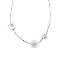 銀色鍍金 DIOR button charm 鈕扣 項鍊【Dior 迪奧 】