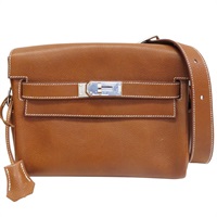 棕色 Barenia Faubourg牛皮 Kelly Messenger PM 肩背包 K刻 銀釦【HERMES 愛馬仕】