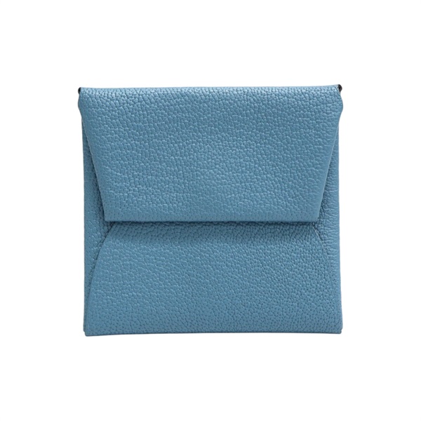 藍色 Chevre 山羊皮 Bastia Verso 扣式 零錢包 W刻【HERMES 愛馬仕】