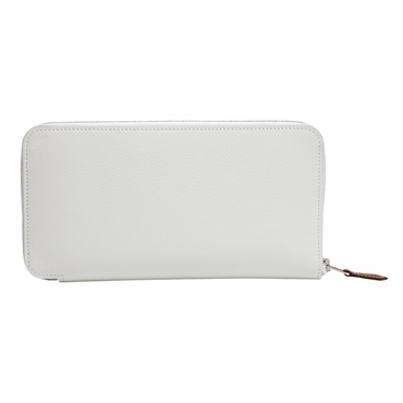 新白色 Evercolor牛皮 Silk'In Classique 拉鍊 長夾 K刻【HERMES 愛馬仕】