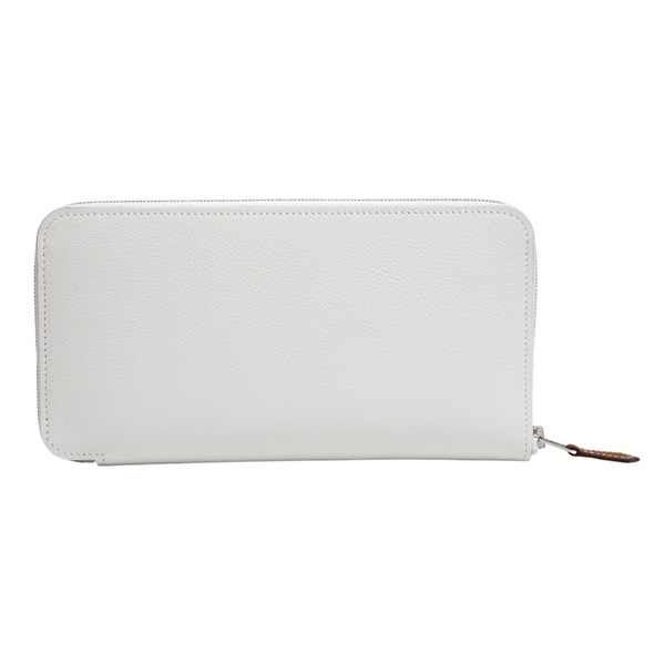 新白色 Evercolor牛皮 Silk'In Classique 拉鍊 長夾 K刻【HERMES 愛馬仕】