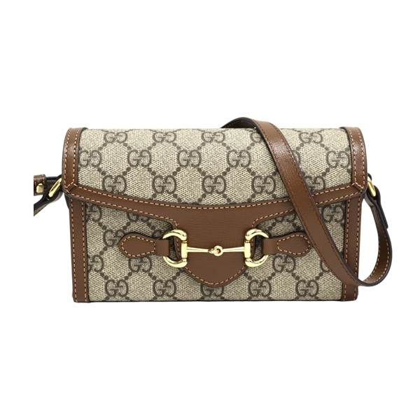 烏木色 GG Supreme帆布 1955 Horsebit 肩背包【GUCCI 古馳】 699296