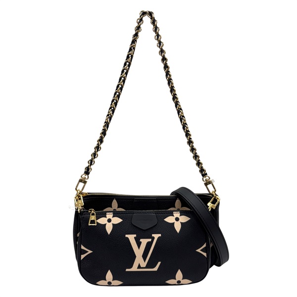 黑色 原花 牛皮 壓紋 Multi Pochette Accessoires 肩背包【LOUIS VUITTON LV 路易威登】 M45777