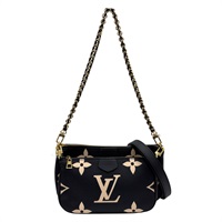 黑色 原花 牛皮 壓紋 Multi Pochette Accessoires 肩背包【LOUIS VUITTON LV 路易威登】 M45777