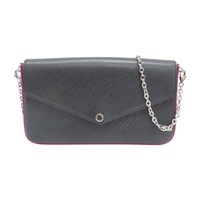 黑色 EPI水波紋牛皮 Pochette Felicie 鍊帶 肩背包【LOUIS VUITTON LV 路易威登】 M64579