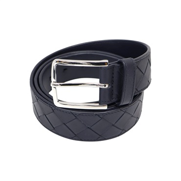 藍色牛皮 皮帶 95CM【BOTTEGA VENETA BV 寶緹嘉】