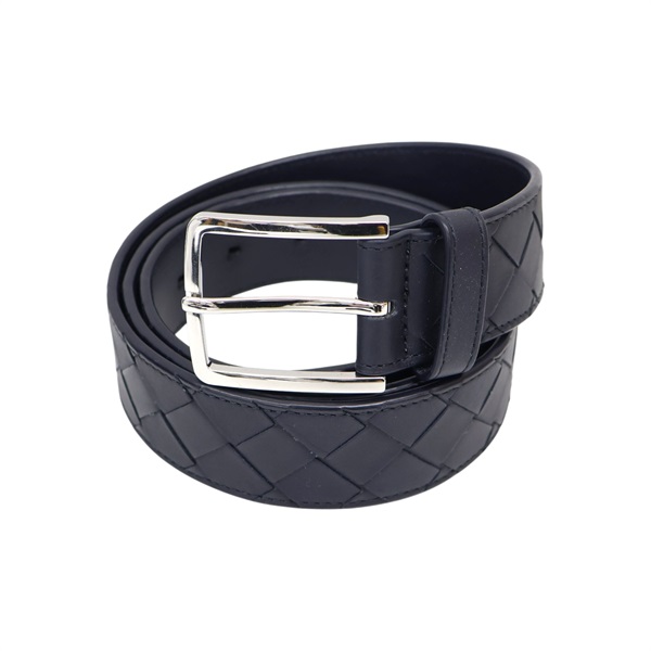 藍色牛皮 皮帶 95CM【BOTTEGA VENETA BV 寶緹嘉】