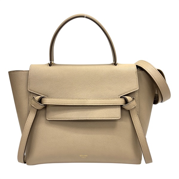 米色 牛皮 Micro Belt Bag 兩用包【CELINE 賽琳】 189153ZVA.18LT