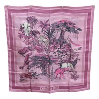 紫色 絲綢 Toile de Jouy Sauvage 方巾 90x90【Dior 迪奧 】 34JOU090I606