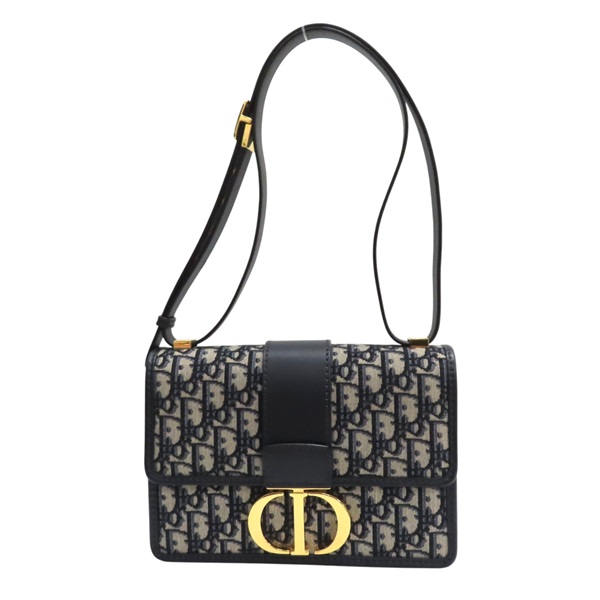 藍色 緹花帆布 牛皮 Montaigne 30 肩背包【Dior 迪奧】