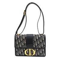 藍色 緹花帆布 牛皮 Montaigne 30 肩背包【Dior 迪奧】