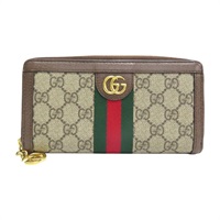 棕色 GG supreme帆布 Ophidia GG拉鍊長夾【GUCCI 古馳】 523154