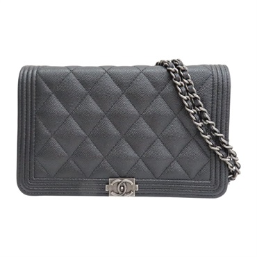 黑色 荔枝紋 牛皮 BOY WOC 肩背包 AP0117【CHANEL 香奈兒】 AP0117