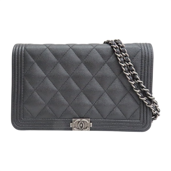 黑色 荔枝紋 牛皮 BOY WOC 肩背包 AP0117【CHANEL 香奈兒】 AP0117