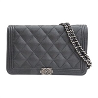 黑色 荔枝紋 牛皮 BOY WOC 肩背包 AP0117【CHANEL 香奈兒】 AP0117