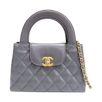 銀灰色 牛皮 Kelly Mini 鏈帶 肩背包 金釦【CHANEL 香奈兒】 AS4416