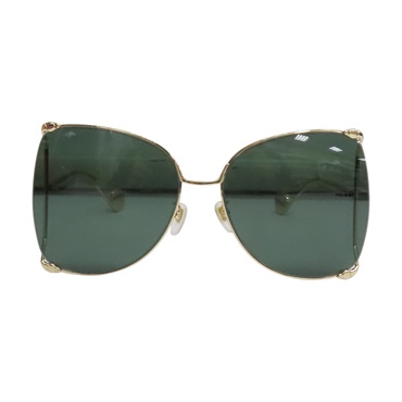 綠色鏡片 鍍金 雙D蝴蝶框 墨鏡 太陽眼鏡【GUCCI 古馳】 GG0252S