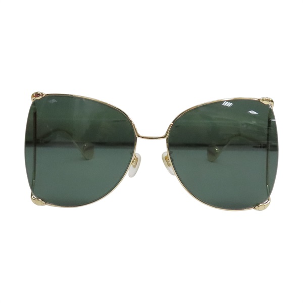綠色鏡片 鍍金 雙D蝴蝶框 墨鏡 太陽眼鏡【GUCCI 古馳】 GG0252S