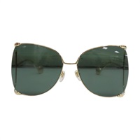 綠色鏡片 鍍金 雙D蝴蝶框 墨鏡 太陽眼鏡【GUCCI 古馳】 GG0252S