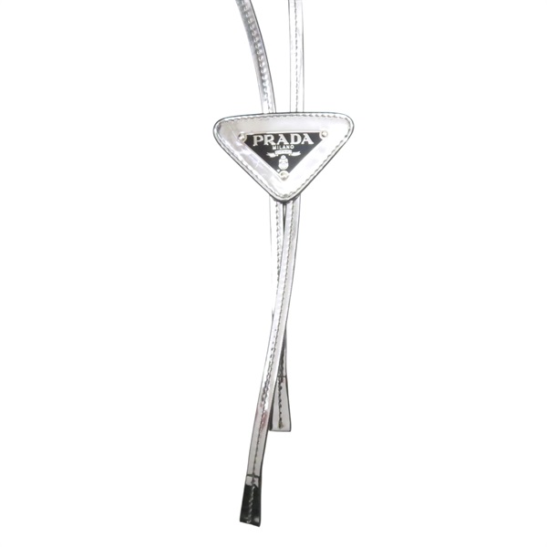 銀色 牛皮 neck holder 項鍊【PRADA 普拉達】 6X900