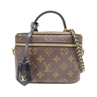 棕色 原花帆布 Vanity 兩用包 無鎖頭【LOUIS VUITTON LV 路易威登】 M45165