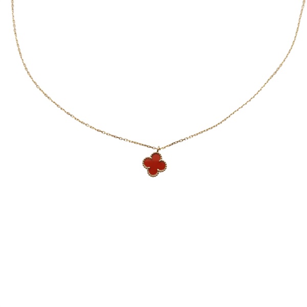 18K玫瑰金 紅玉髓 Sweet Alhambra 項鏈【Van Cleef & Arpels 梵克雅寶】 VCARN59M00