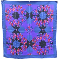 藍/紫色 絲綢 絲巾 90x90【LOEWE 羅威】