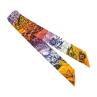 橘色 絲綢 JUNGLE LOVE RAINBOW TWILLY 絲巾【HERMES 愛馬仕】 H063369S