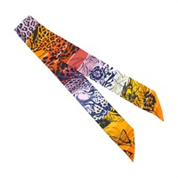 橘色 絲綢 JUNGLE LOVE RAINBOW TWILLY 絲巾【HERMES 愛馬仕】 H063369S
