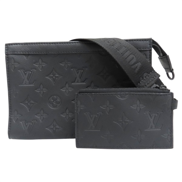 黑色 牛皮壓紋 Gaston 肩背包【LOUIS VUITTON LV 路易威登】 M81115