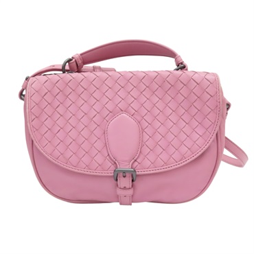 粉色 編織牛皮 Crossbody 肩背包【BOTTEGA VENETA BV 寶緹嘉】 808026