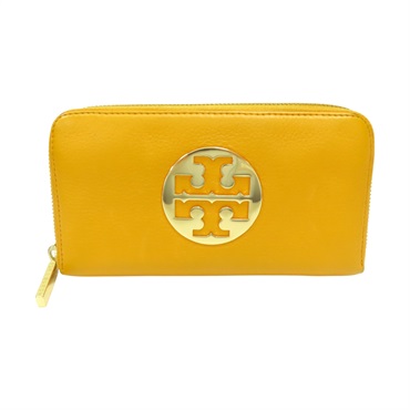 黃色 牛皮 拉鍊長夾【TORY BURCH 湯麗柏琦】