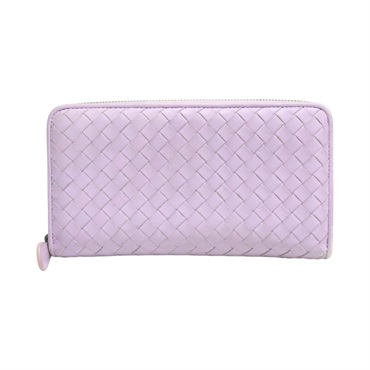 紫色 牛皮編織 拉鍊 長夾【BOTTEGA VENETA BV 寶緹嘉】 114076