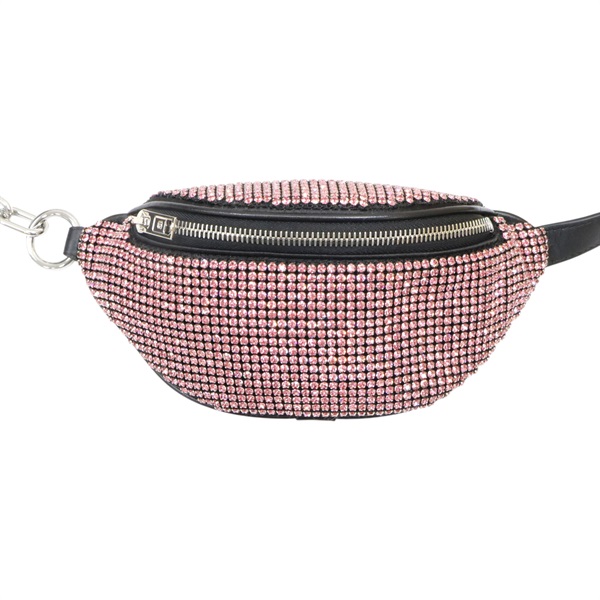 黑色羊皮 粉色水晶 腰包【Alexander Wang】 20121F13M