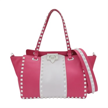 粉白色 牛皮 Rockstud 兩用包【Valentino 范倫鐵諾】