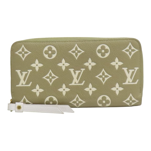 綠/米白色 原花牛皮 Zippy 拉鍊長夾 M81280【LOUIS VUITTON LV 路易威登】 M81280