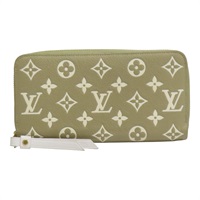 綠/米白色 原花牛皮 Zippy 拉鍊長夾 M81280【LOUIS VUITTON LV 路易威登】 M81280