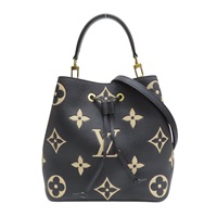 黑色/米色 原花 牛皮 壓紋 NeoNoe MM 肩背包【LOUIS VUITTON LV 路易威登】 M45497