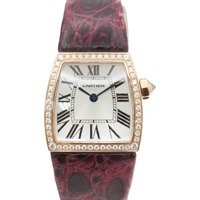 白色錶盤 18K黃金 紅色 牛皮錶帶 La Dona de Cartier SM 腕錶【Cartier 卡地亞】 WE600651