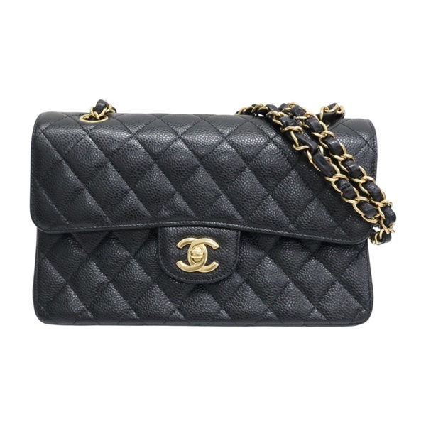 黑色 荔枝紋牛皮 COCO 23 鍊帶 肩背包 金扣【CHANEL 香奈兒】 A01113