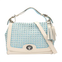 米/藍色 編織牛皮 Legacy Canning Romy 斜背包 兩用包【COACH 寇馳】 23411